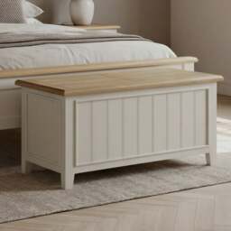 Weymouth Oak and Soft White Painted Blanket Box