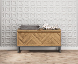 Herringbone Solid Oak Blanket box