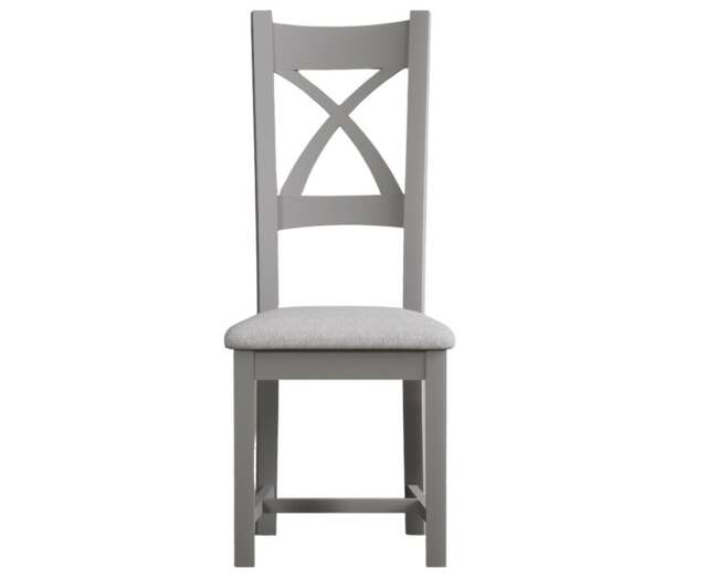Painted Light Grey Set of 2 Painted Dining Chairs