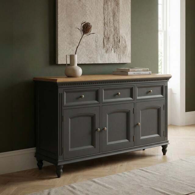 Francis Oak and Charcoal Grey Painted Large Sideboard
