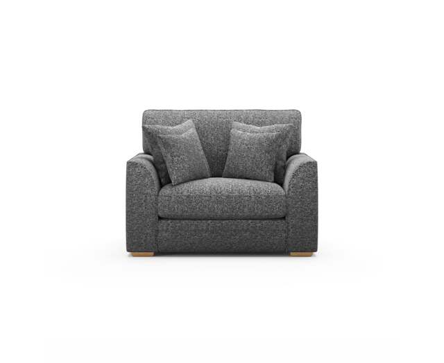Jasper Charcoal Chenille Fabric Love Chair