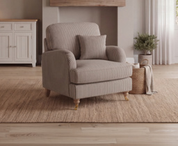 Chilworth Cove Navy Striped Fabric Armchair