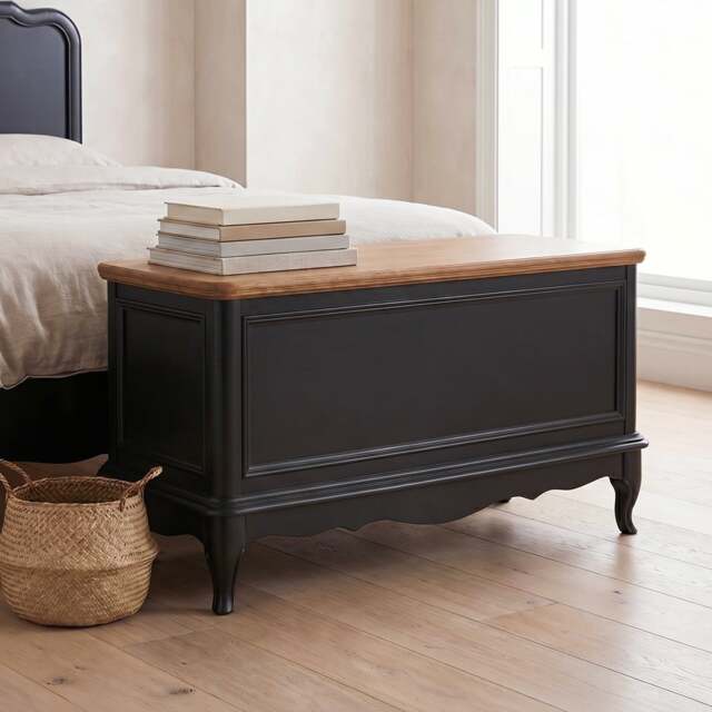 Chateau Noir Oak and Black Painted Blanket Box