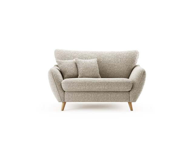 Palma Natural Chenille Fabric Love Chair