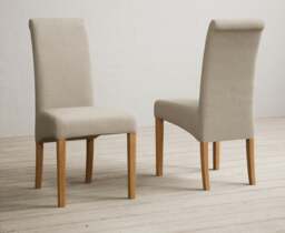 Helmsley 150cm Solid Oak Round Pedestal Dining Table with 8 Natural Scroll Back Chairs