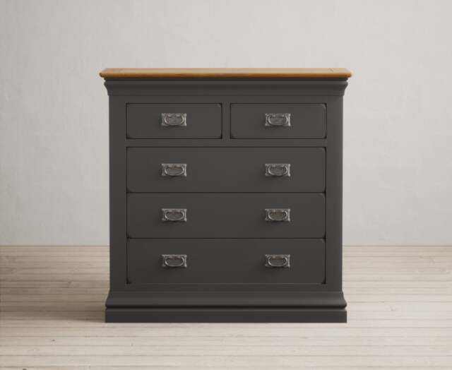 Charwood Oak and Charcoal Painted 2 Over 3 Chest of Drawers