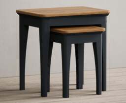 Bridstow Oak and Blue Painted Nest Of Tables