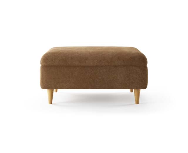 Capri Almond Fine Chenille Fabric Footstool