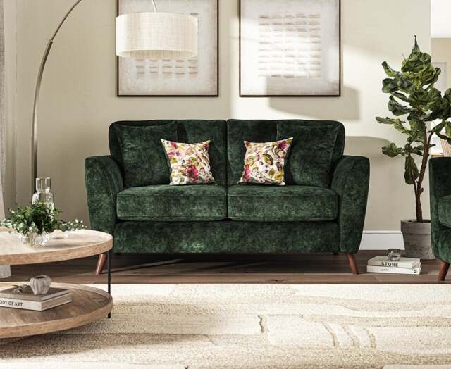 Naples Emerald Velvet 2 Seater Sofa