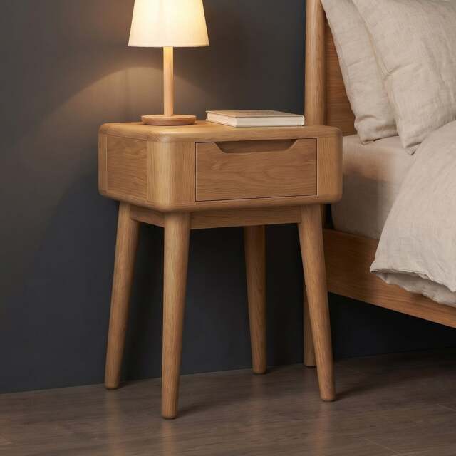 Rosa Solid Oak Bedside Table / Lamp Table