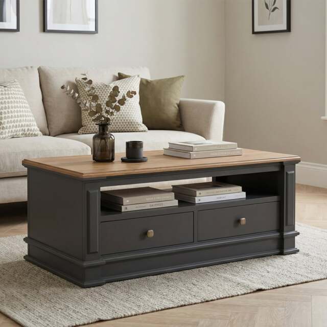 Lawson Oak and Charcoal Grey Painted Coffee Table
