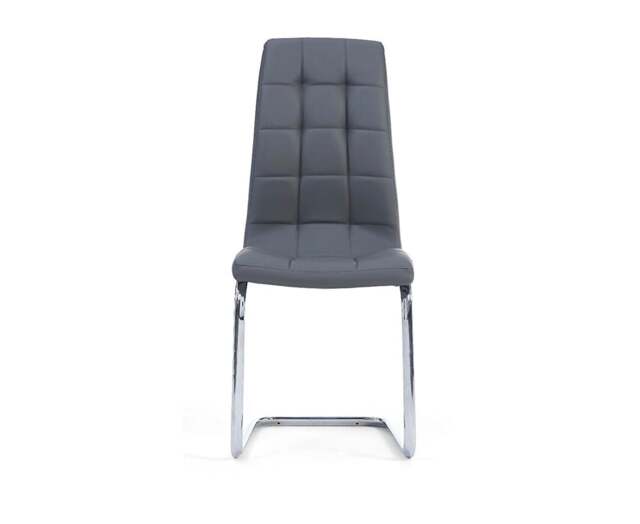 Vigo Grey Set of 2 Faux Leather Dining Chairs