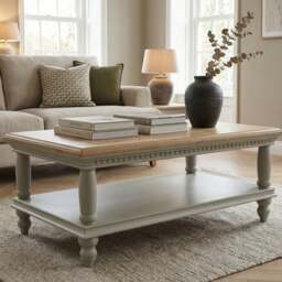 Francis Oak and Soft Green Painted Petite Coffee Table
