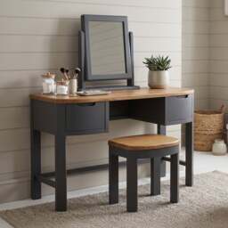 Bradwell Oak and Charcoal Painted Dressing Table Set