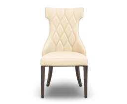 Sophia Cream Set of 2 Faux Leather Dining Chairs