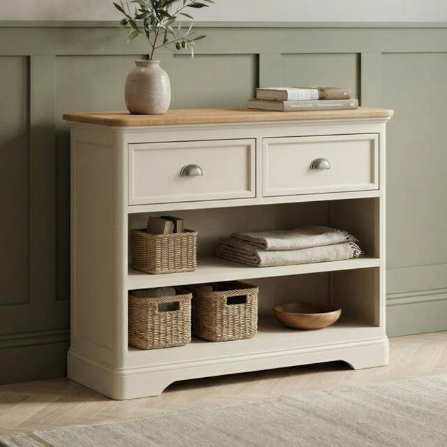 Madley Oak and Cream Painted Storage Console Table