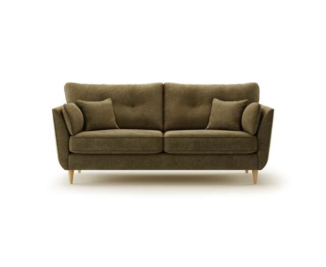Capri Sage Chenille Fabric 4 Seater Sofa