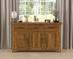Harrogate Rustic Solid Oak Large Sideboard
