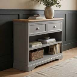 Felton Oak and Light Grey Painted Storage Console Table