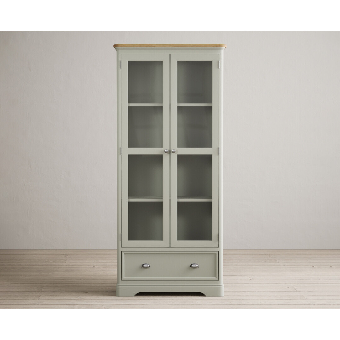 Bridstow Soft Green Painted Glazed Display Cabinet