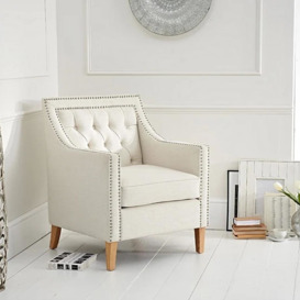 Chartwell Chesterfield Ivory Linen Armchair