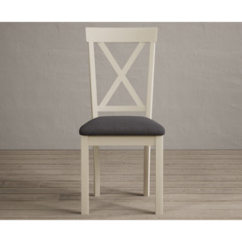 Hertford Cream Dining Chairs with Charcoal Grey Fabric Seat Pad