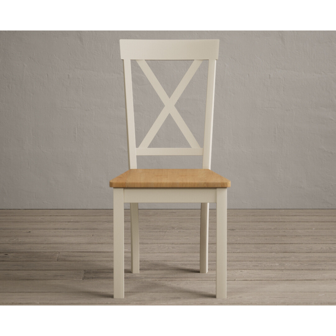Hertford Cream Dining Chairs with Oak Seat Pad