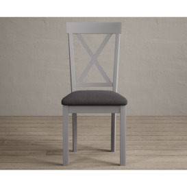 Hertford Light Grey Dining Chairs with Charcoal Grey Fabric Seat Pad