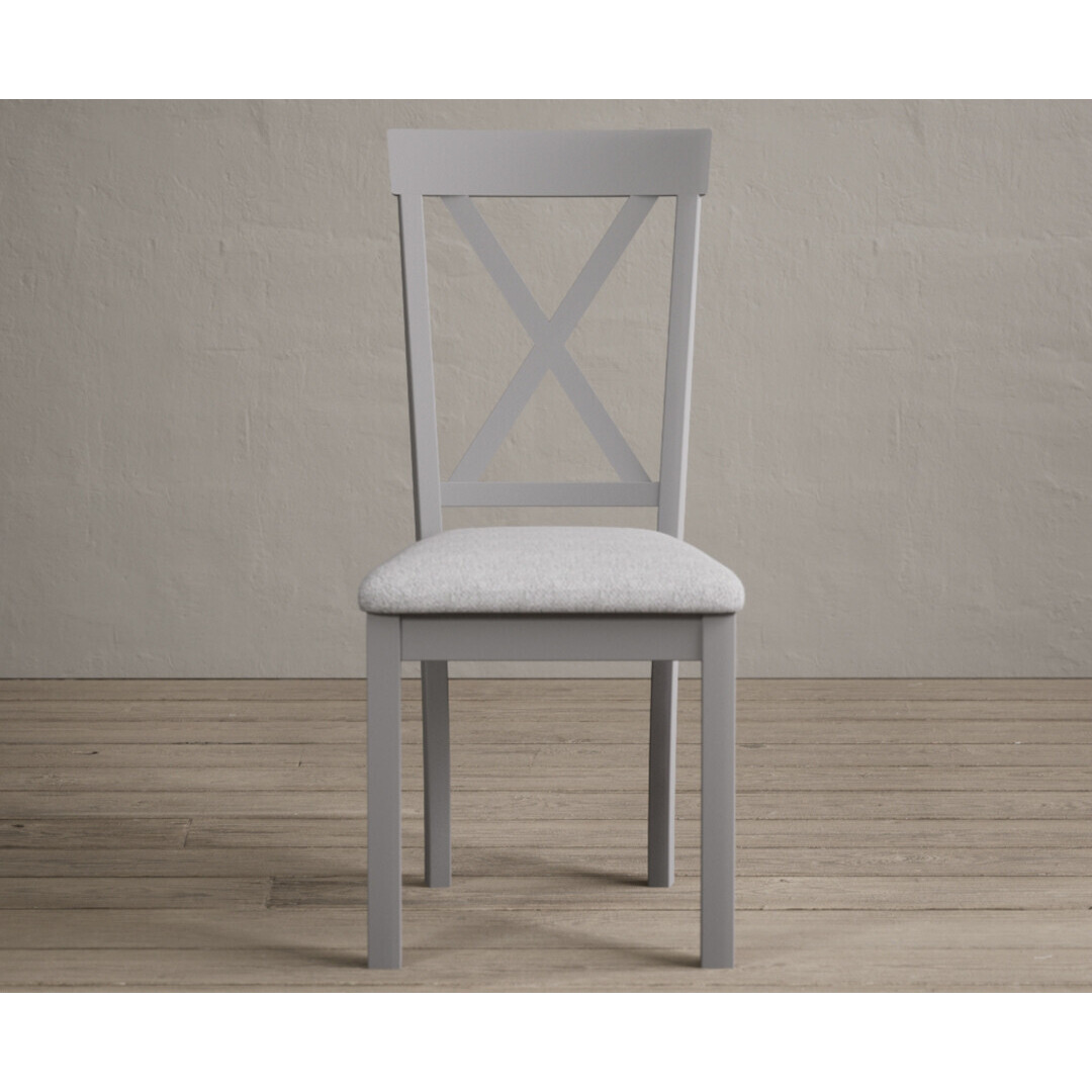 Hertford Light Grey Dining Chairs with Light Grey Fabric Seat Pad