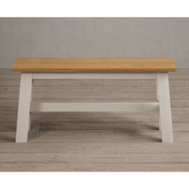 Kendal Small Solid Oak and Cream Painted Bench