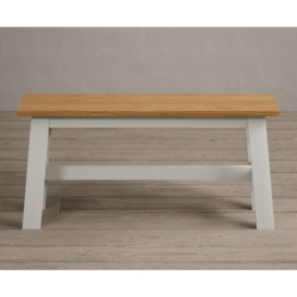 Kendal Small Solid Oak and Signal White Painted Bench