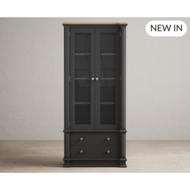 Lawson Oak and Charcoal Grey Painted Glazed Display Cabinet