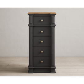 Lawson Oak and Charcoal Grey Painted 5 Drawer Tallboy