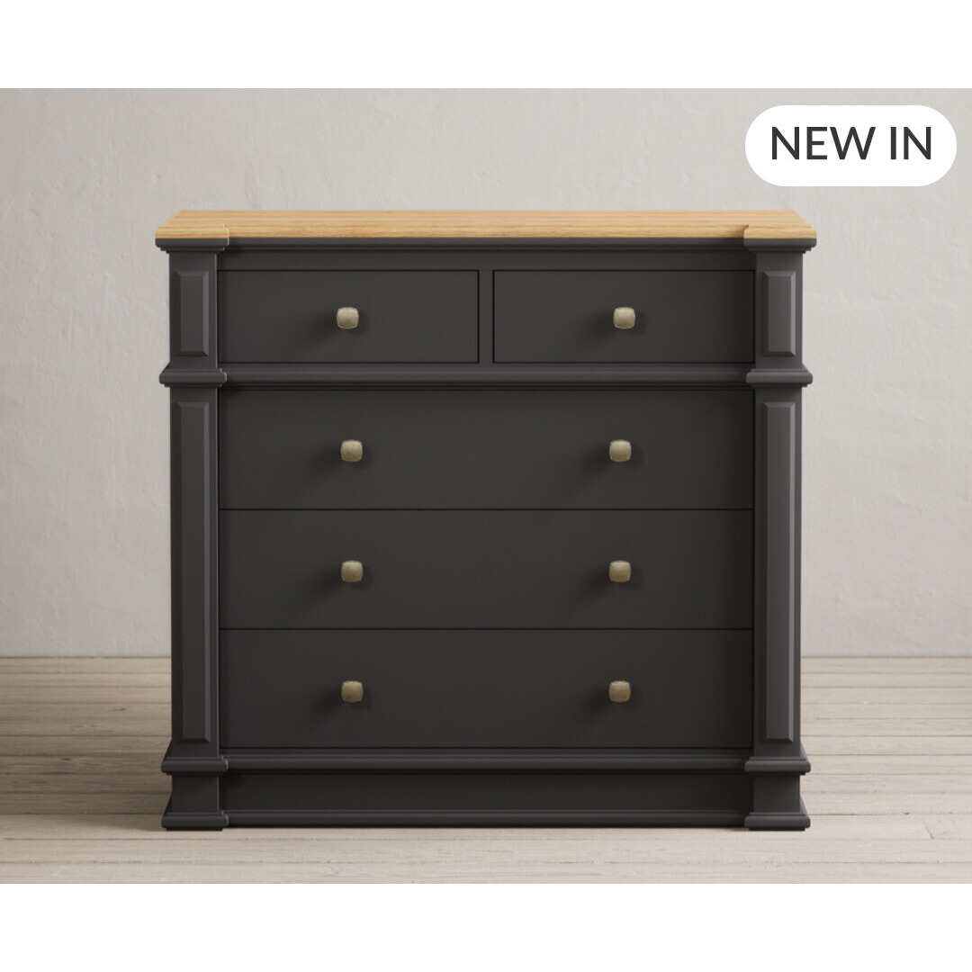 Lawson Oak and Charcoal Grey Painted 2 Over 3 Chest of drawers