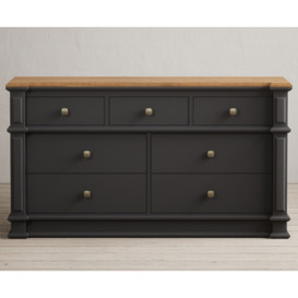 Lawson Oak and Charcoal Grey Painted Wide Chest Of Drawers