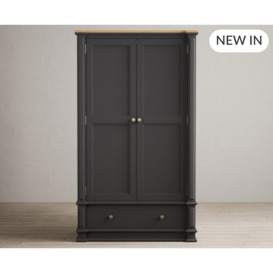 Lawson Oak and Charcoal Grey Painted Double Wardrobe