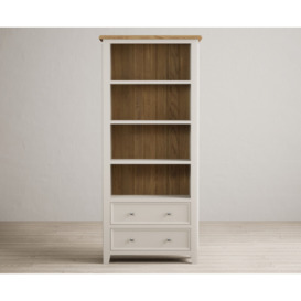 Weymouth Oak and Soft White Painted Tall Bookcase