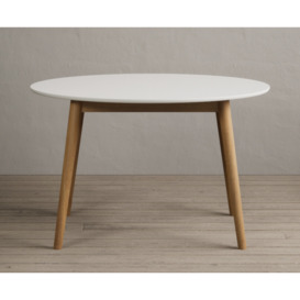 Nordic 120cm Round Solid Oak and Signal White Painted Dining Table