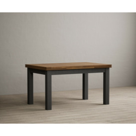 Hampshire 140cm Oak and Charcoal Grey Painted Extending Dining Table