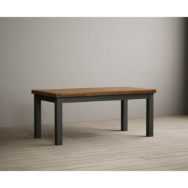 Hampshire 180cm Oak and Charcoal Grey Painted Extending Dining Table