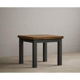 Extending Buxton 90cm Oak and Charcoal Grey Painted Dining Table
