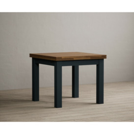 Extending Buxton 90cm Oak and Dark Blue Painted Dining Table