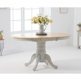 Extending Epsom Grey And Oak Painted Dining Table