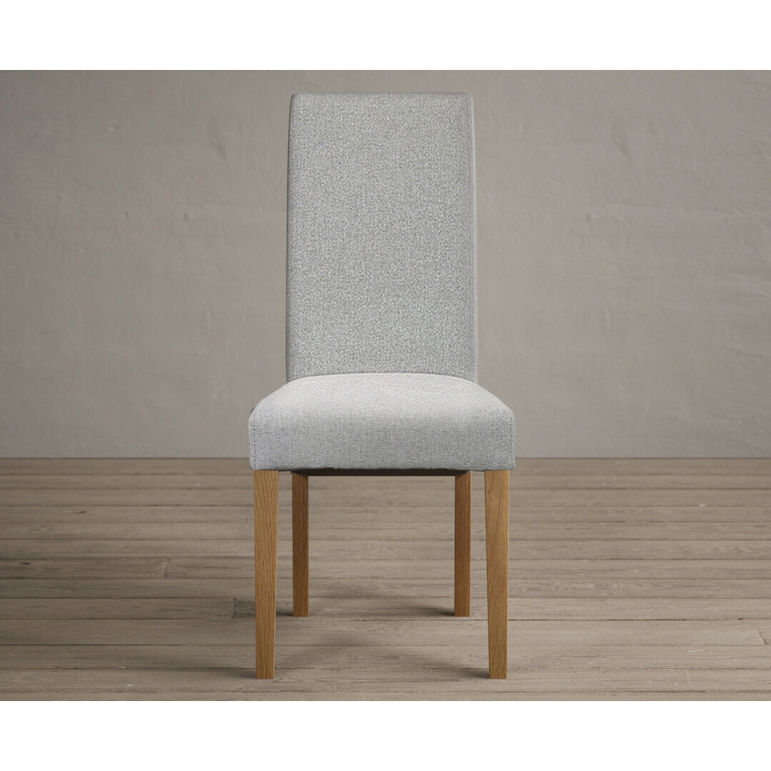 Scroll Back Grey Fabric Dining Chairs