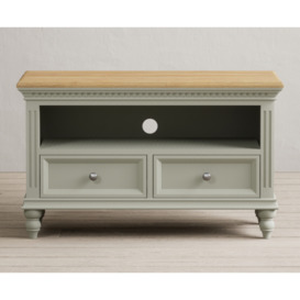 Francis Oak and Soft Green Painted Small TV Cabinet