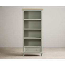 Francis Oak and Soft Green Painted Tall Bookcase
