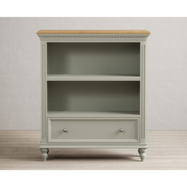 Francis Oak and Soft Green Painted Low Bookcase