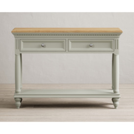 Francis Oak and Soft Green Painted Console Table