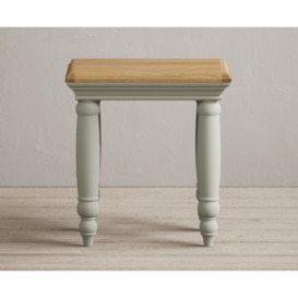 Francis Oak and Soft Green Painted Dressing Table Stool