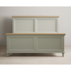 Francis Oak and Soft Green Painted Super King Bed